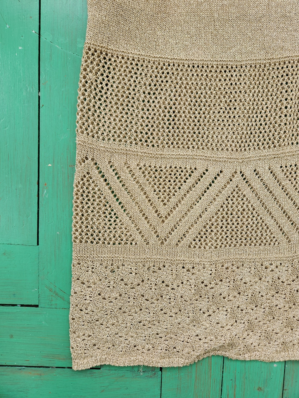 House of Harlow 1960 Gold Crochet-Trim Midi Skirt Size XS - Picture 2 of 4